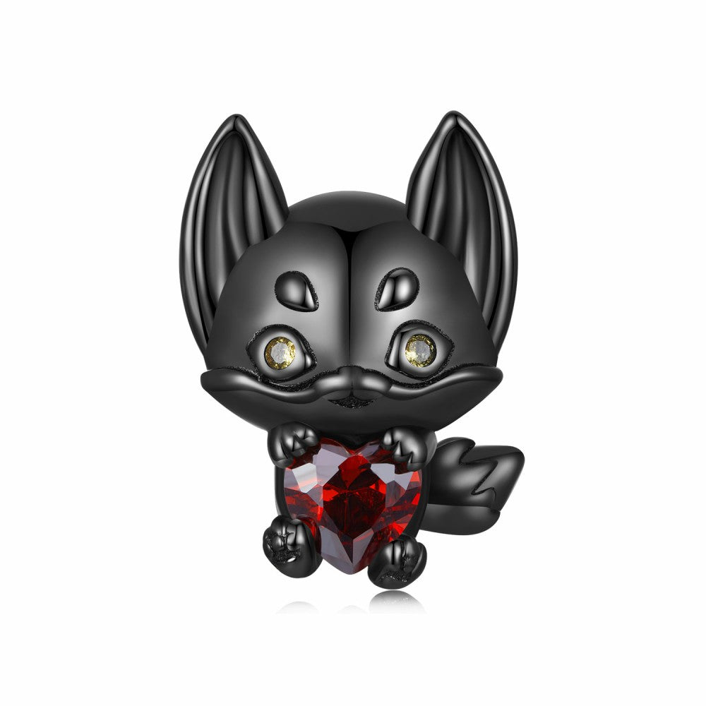Little Fox Black Charm Silver