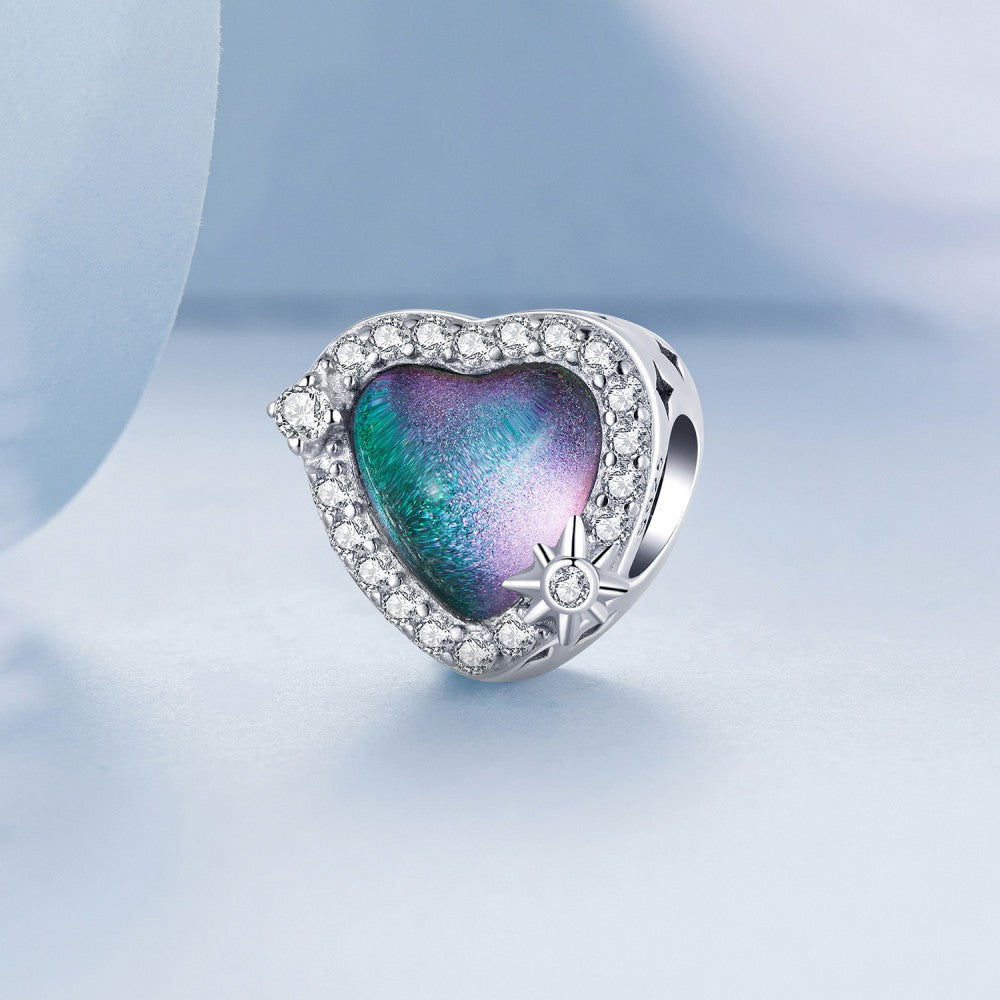 Lucky Heart Colorful Charm Silver