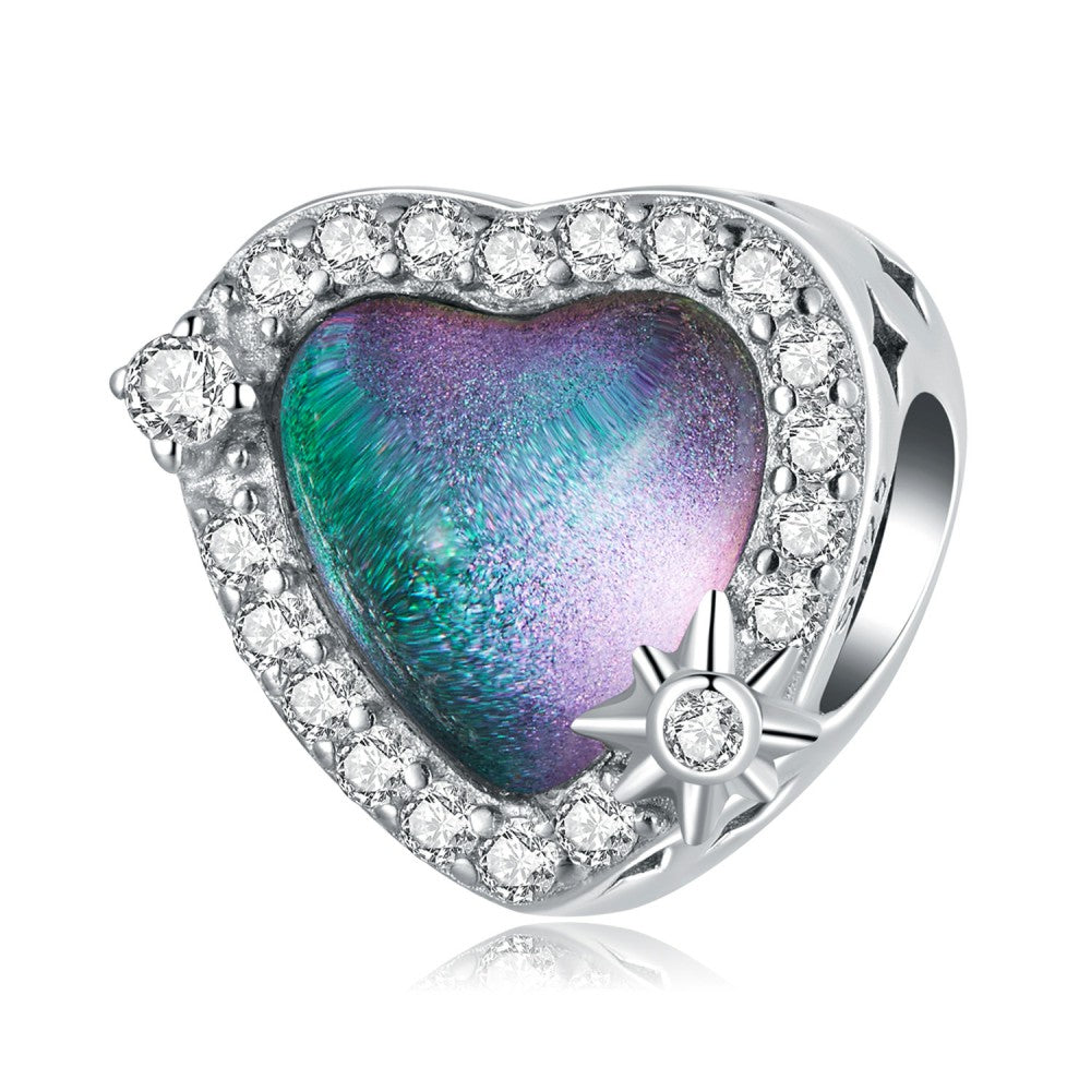 Lucky Heart Colorful Charm Silver