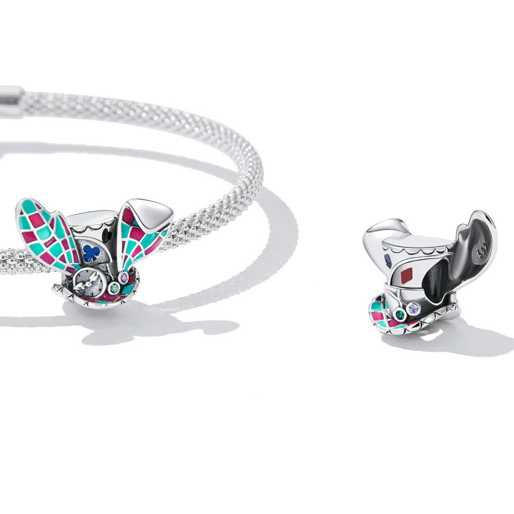 Rabbit Ears and Magic Hat Charm Silver