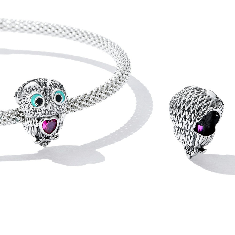 Cute Owl Charm Silver