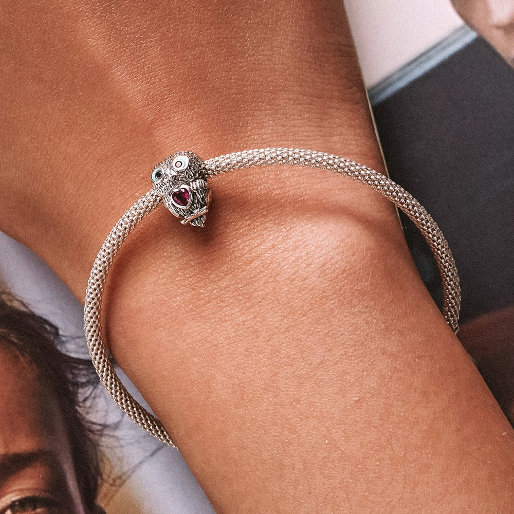 Cute Owl Charm Silver