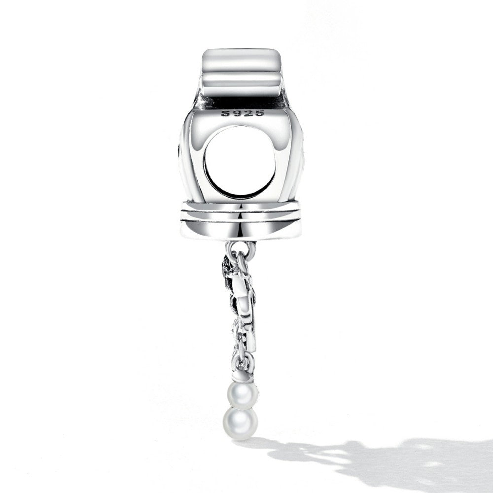 Bow Crown Charm Silver