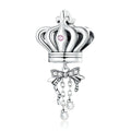Bow Crown Charm Silver