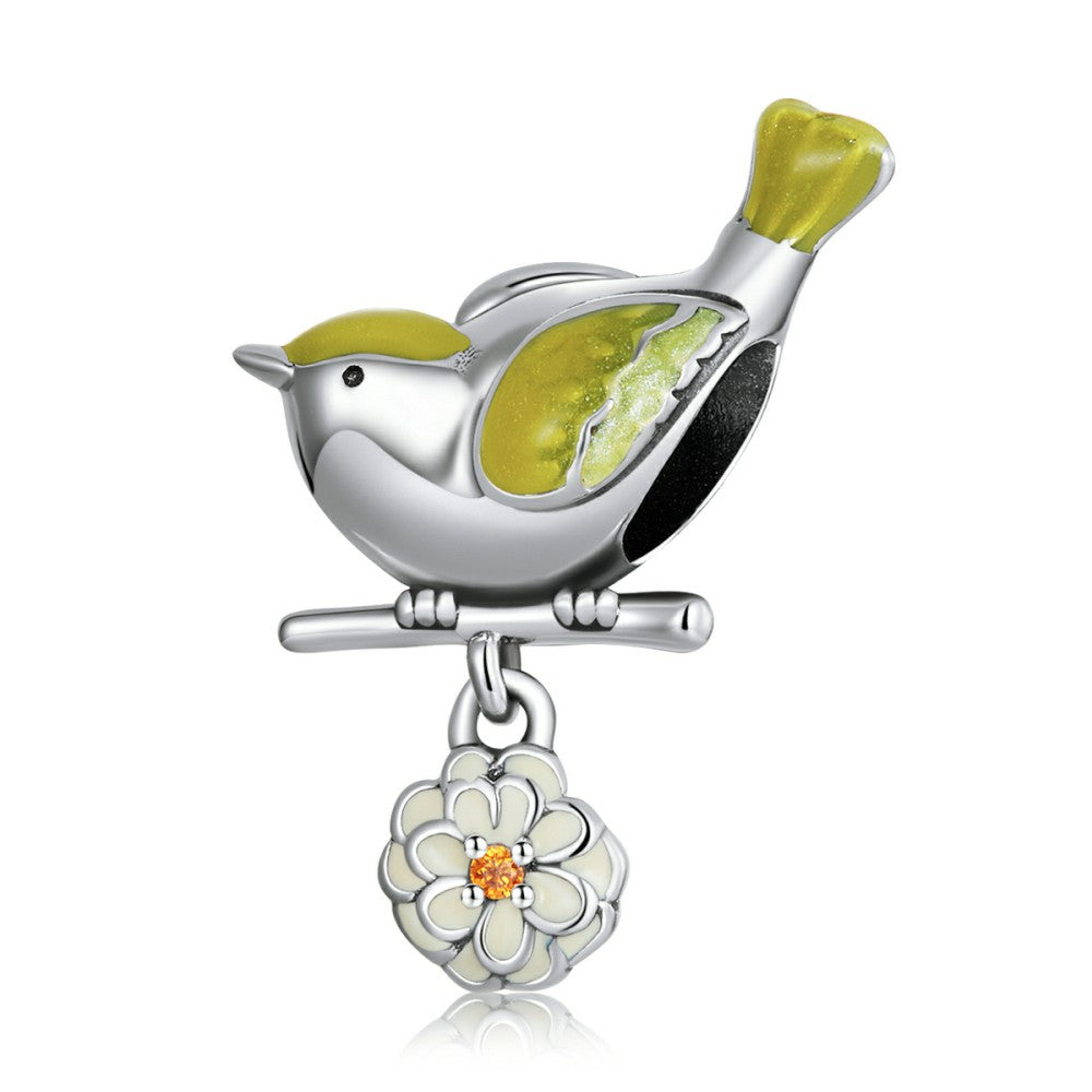 Flowers and Birds - Beginning Of Spring Charm Silver