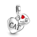 I Love My Cat Dangle Charm Silver