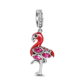 Silver Flamingo Dangle Charm with Soufeel Crystal