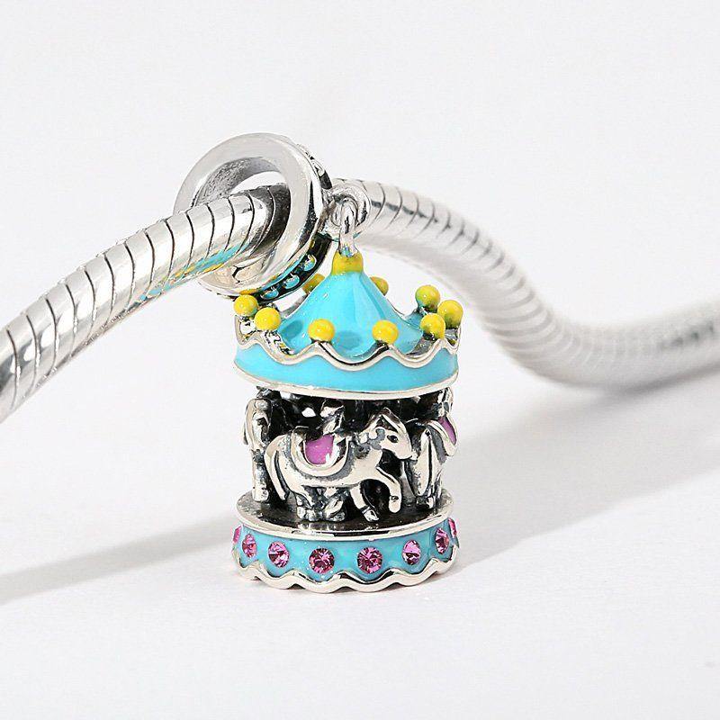 Soufeel Crystal Whirligig Dangle Charm Silver