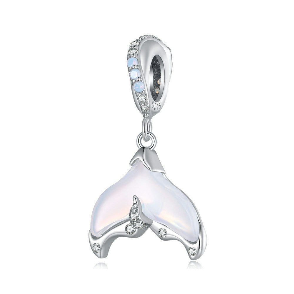 Fish Tail Dangle Charm Silver