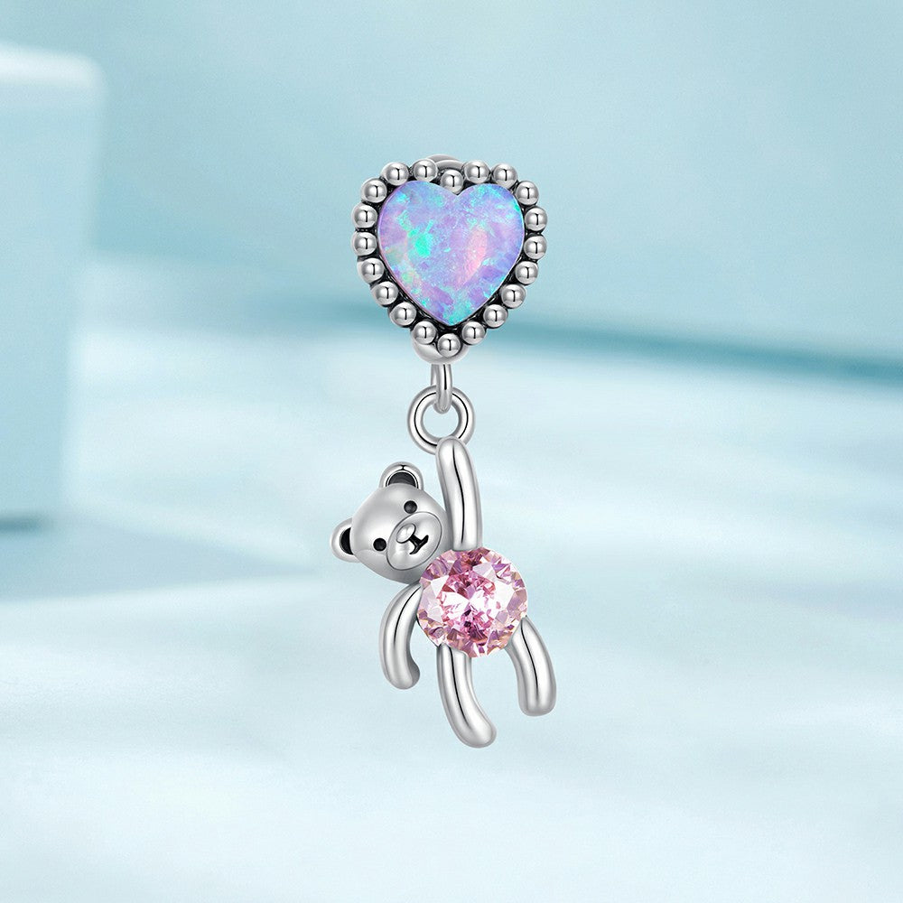 Bear Dangle Charm Silver