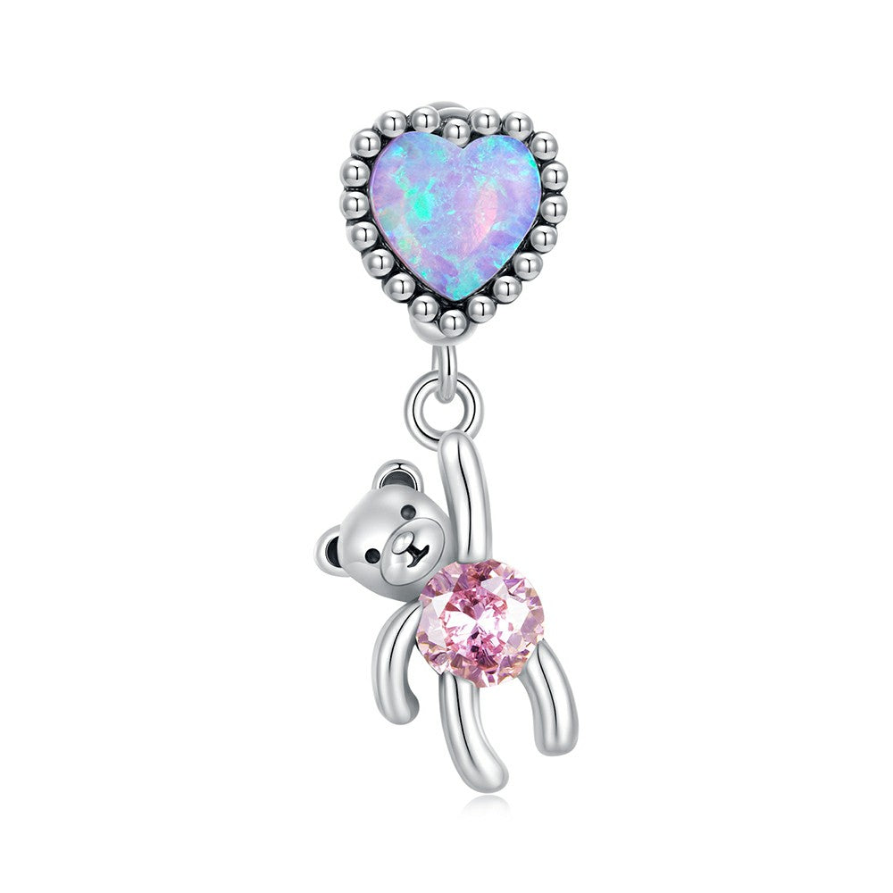 Bear Dangle Charm Silver