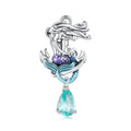 Mermaid Anchor Dangle Charm Silver