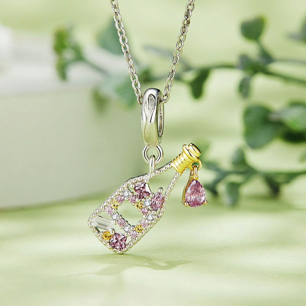 Champagne Dangle Charm Silver