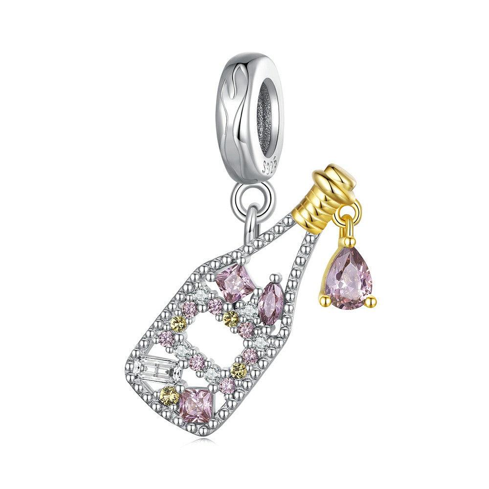 Champagne Dangle Charm Silver