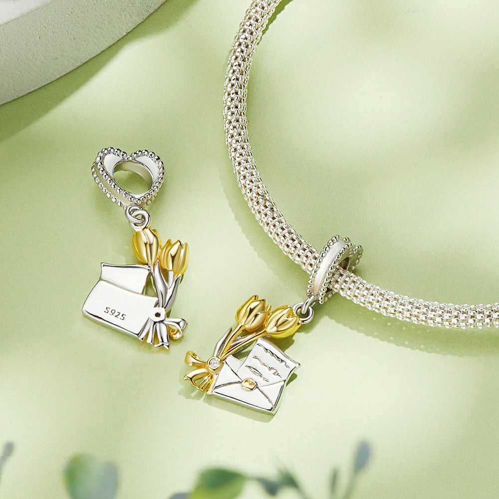 Invitation Card Dangle Charm Silver