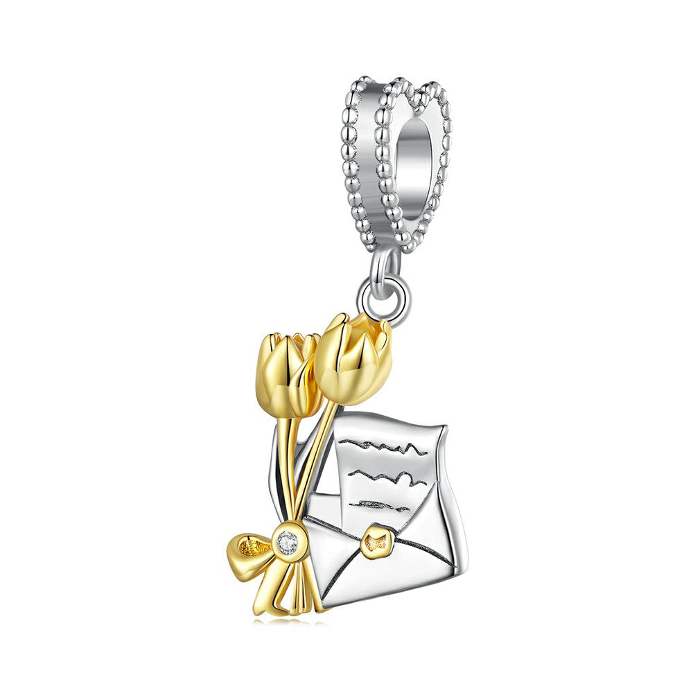 Invitation Card Dangle Charm Silver