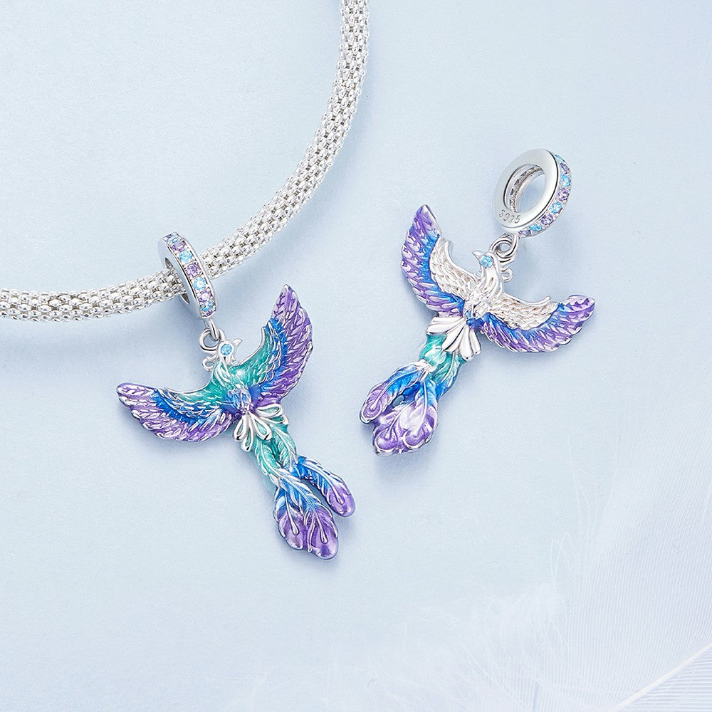 Phoenix Dangle Charm Silver