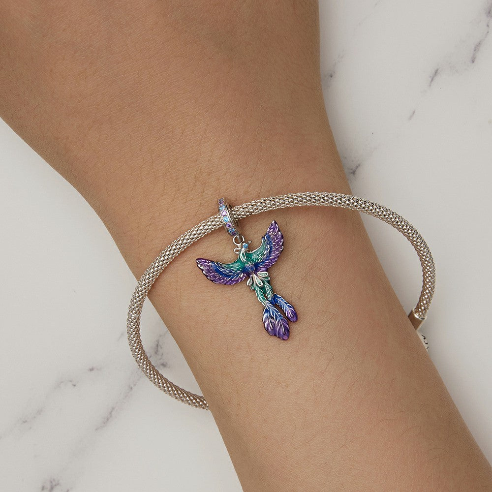 Phoenix Dangle Charm Silver