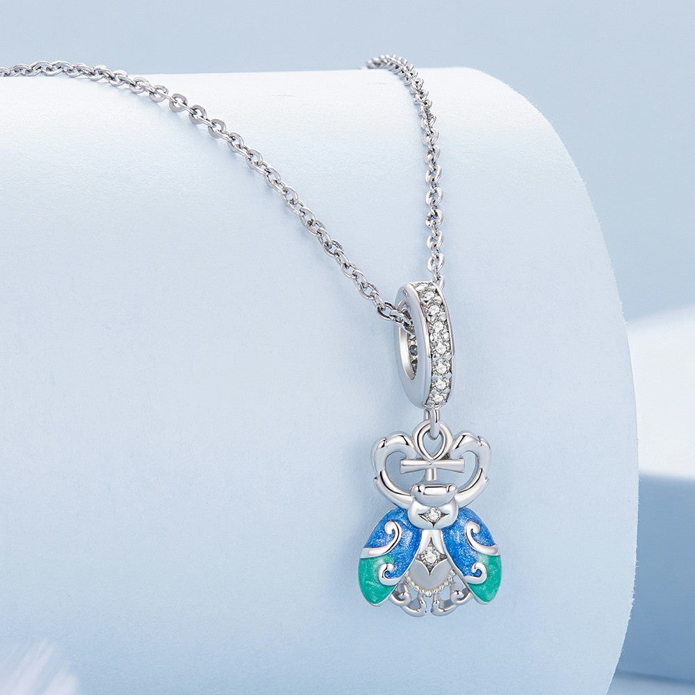 Scarab Dangle Charm Silver