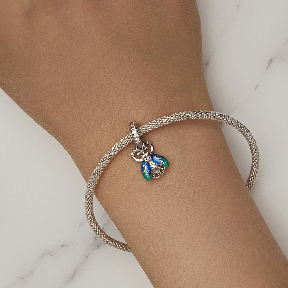 Scarab Dangle Charm Silver