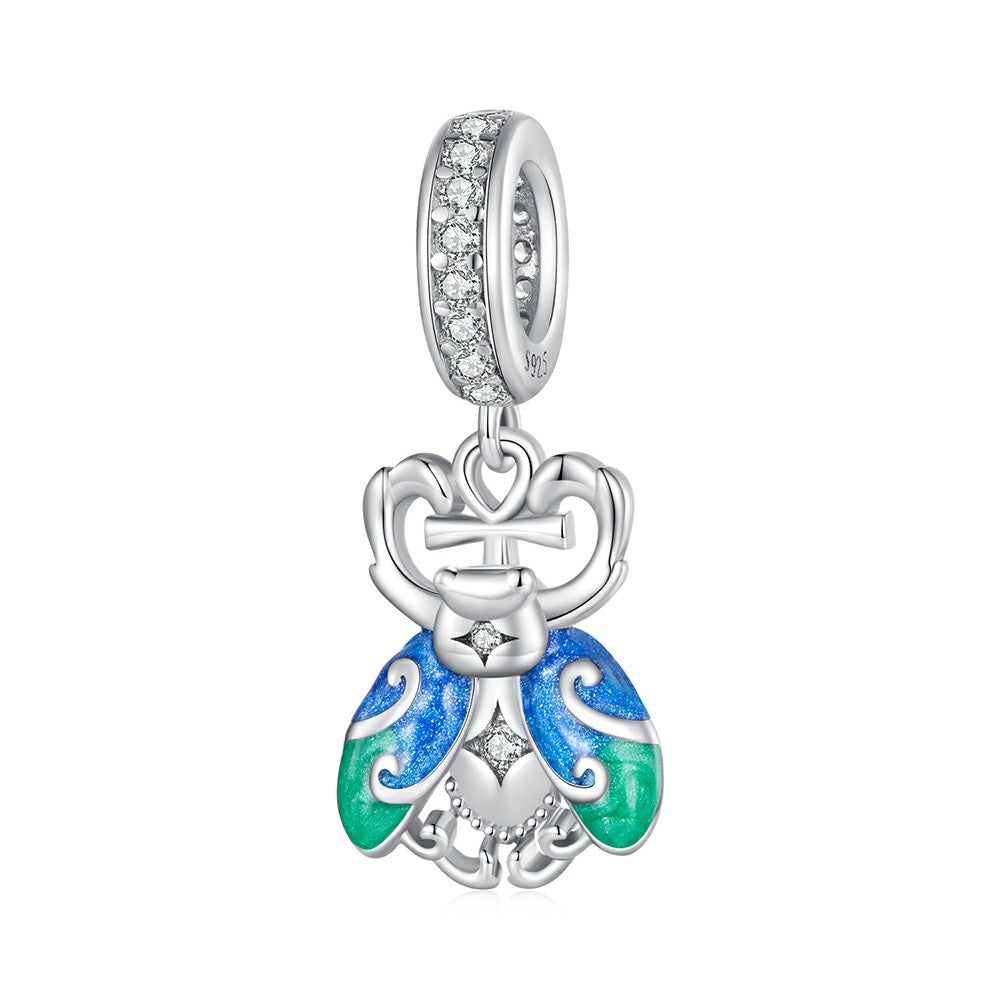 Scarab Dangle Charm Silver