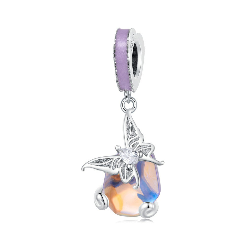 Butterfly Dangle Charm Silver
