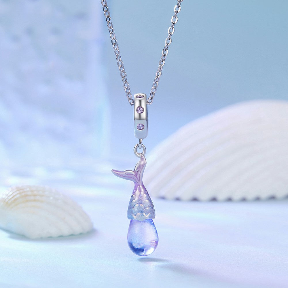 Mermaid Tears Dangle Charm Silver