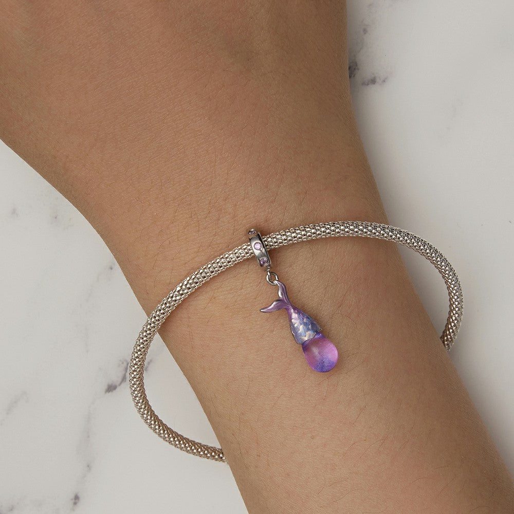 Mermaid Tears Dangle Charm Silver