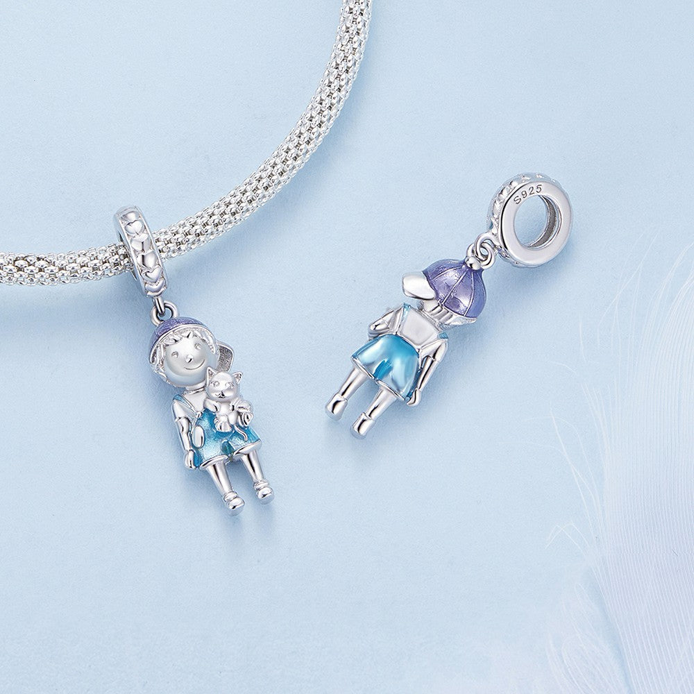 Little Boy Dangle Charm Silver
