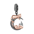 Playing With Cats Dangle Charm Silver