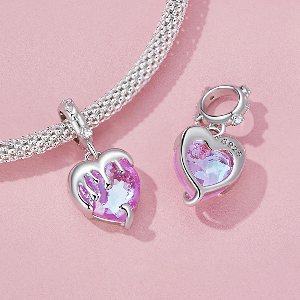 Melt Girls' Hearts Dangle Charm Silver