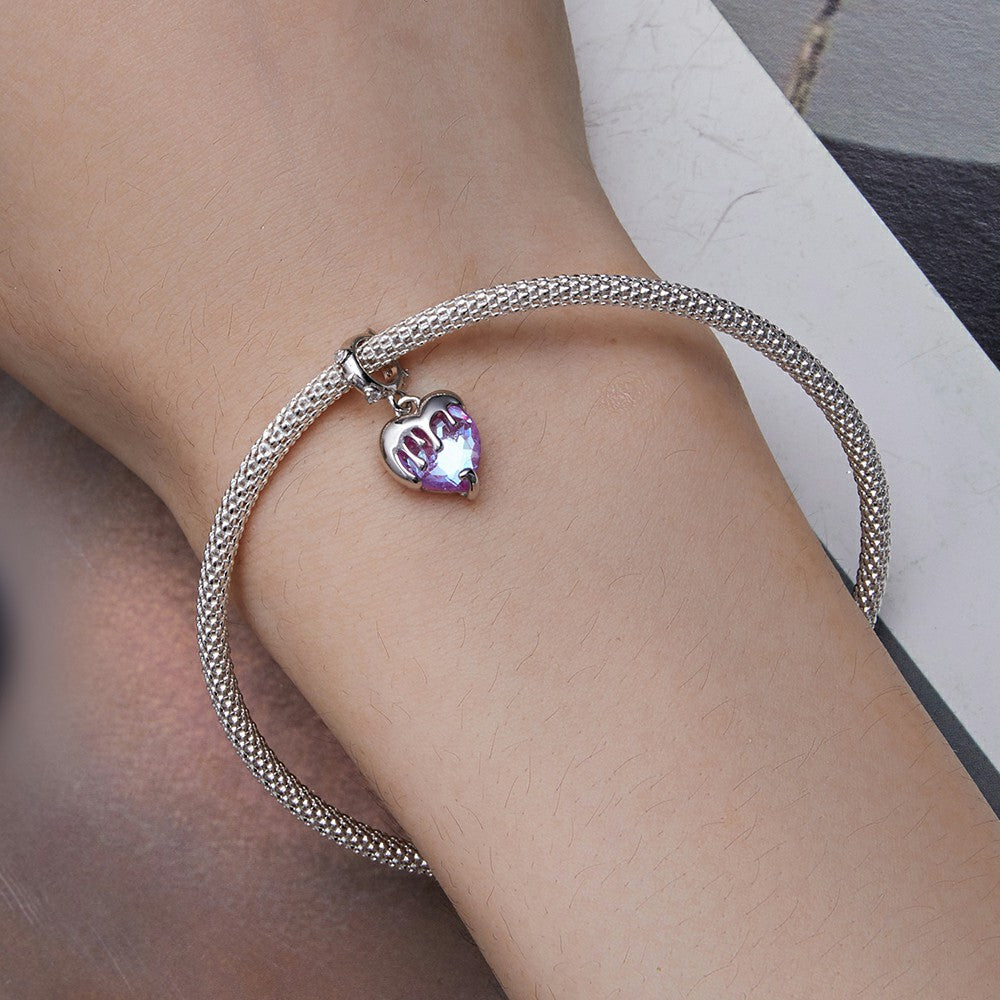 Melt Girls' Hearts Dangle Charm Silver