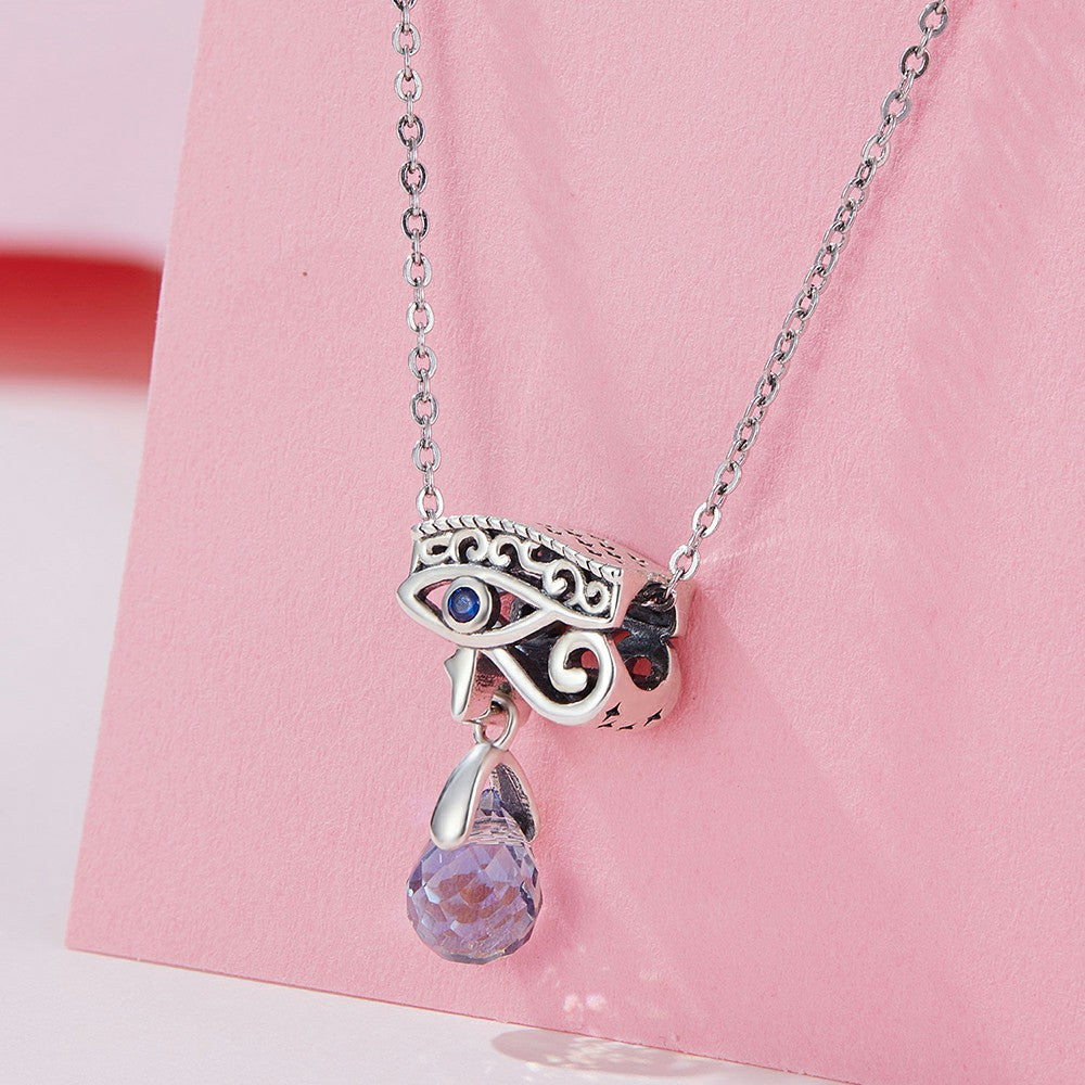 Devil Eye with Water Drop Dangle Charm Silver