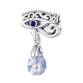 Devil Eye with Water Drop Dangle Charm Silver