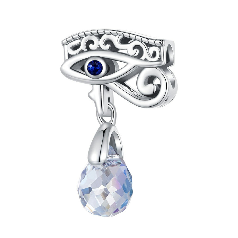 Devil Eye with Water Drop Dangle Charm Silver