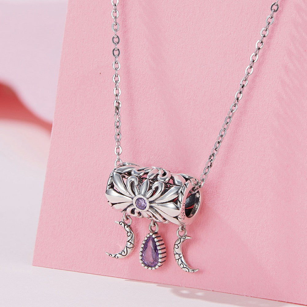 Vintage Iris Dangle Charm Silver