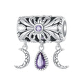 Vintage Iris Dangle Charm Silver