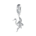 Crane Dangle Charm Silver