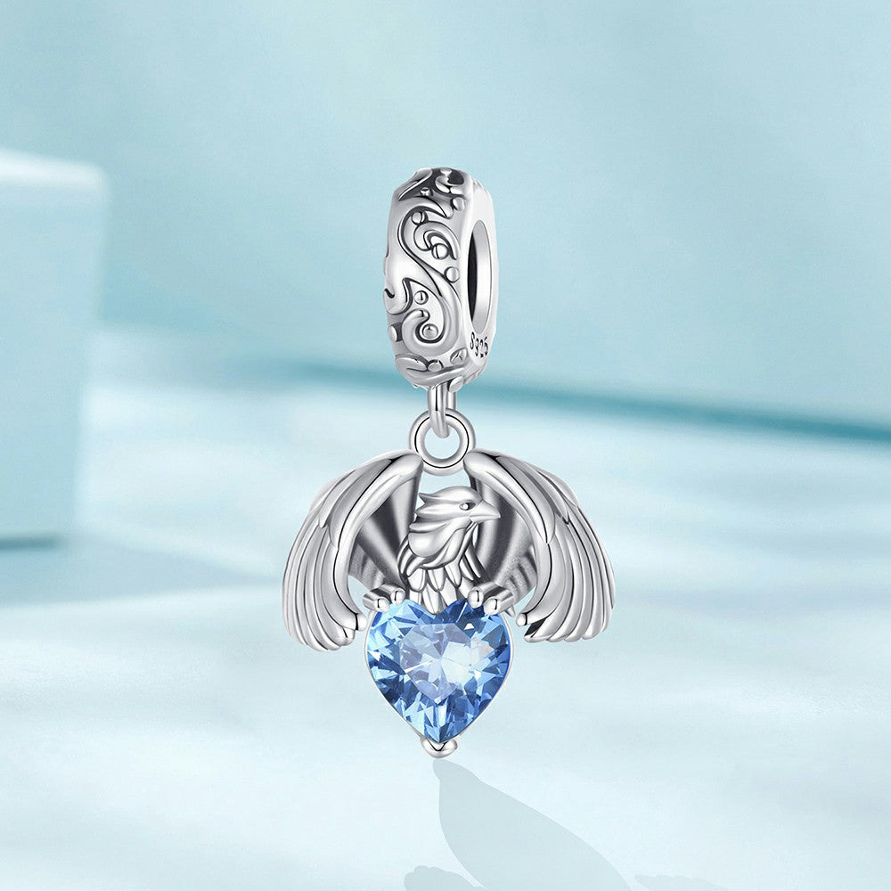 White Eagle Dangle Charm Silver