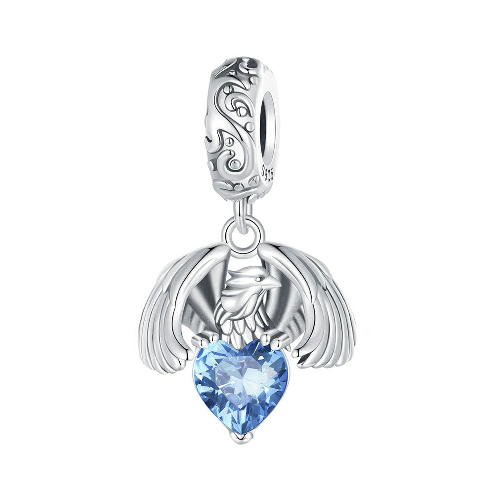 White Eagle Dangle Charm Silver