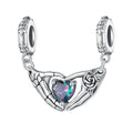 Halloween Skull Hands Dangle Charm Silver