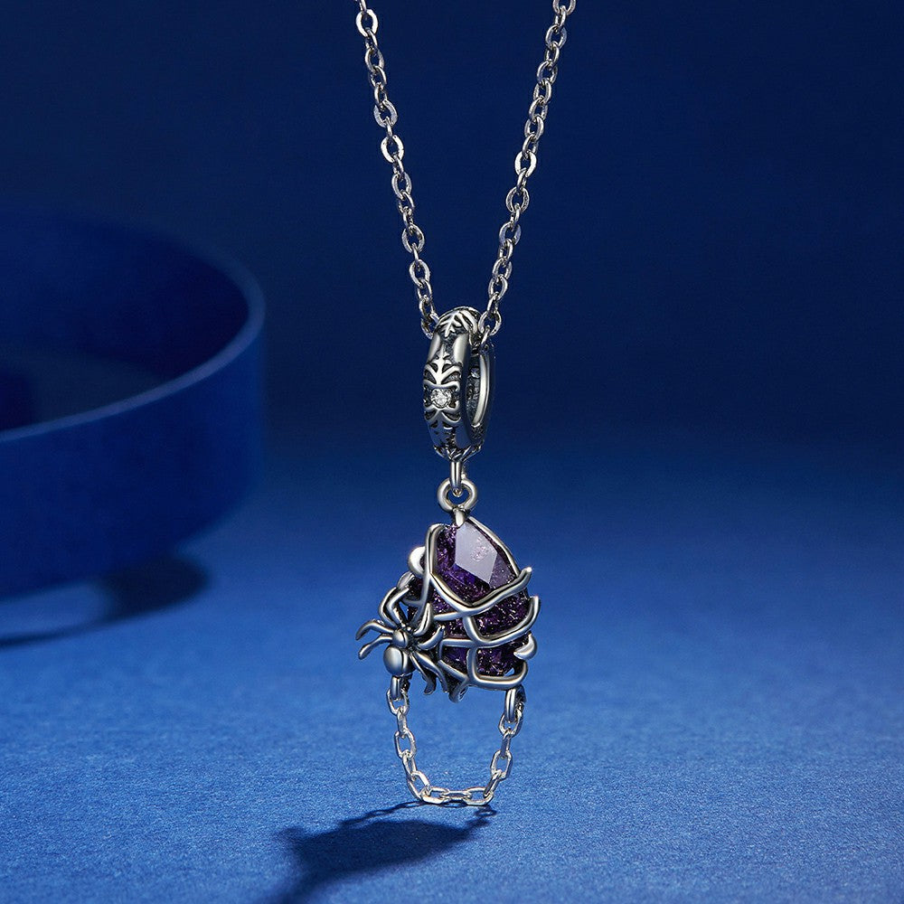 Spider Dangle Charm Silver