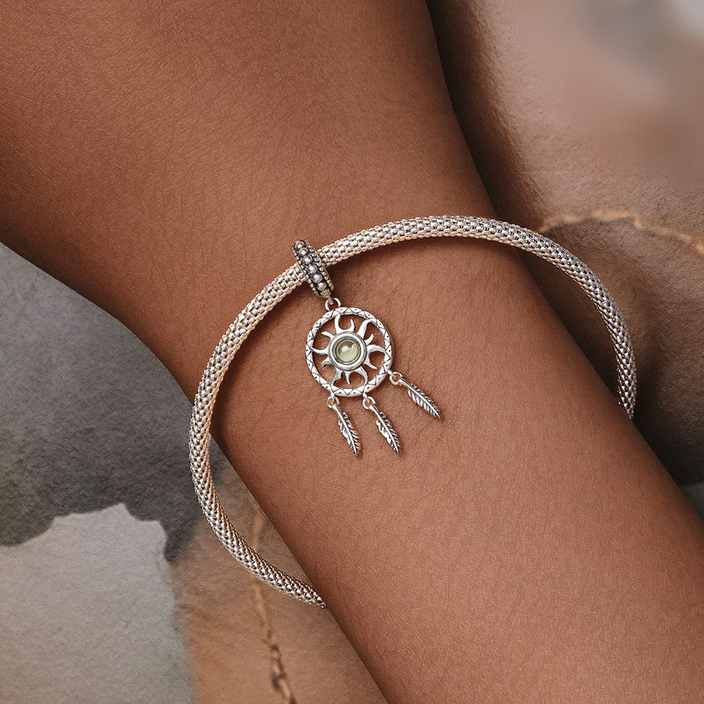Sun Dream Catcher Dangle Charm Silver