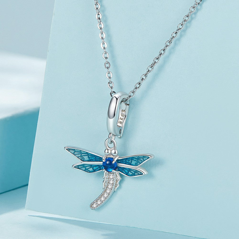 Dragonfly Jewelry Opening and Closing Clasp Dangle Charm Silver