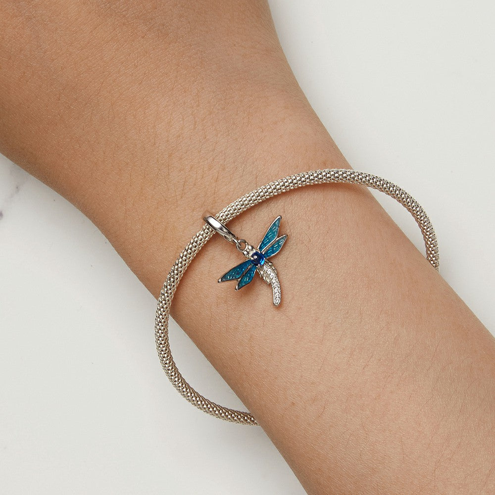 Dragonfly Jewelry Opening and Closing Clasp Dangle Charm Silver