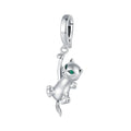 Cat Opening and Closing Buckle Dangle Charm Silver