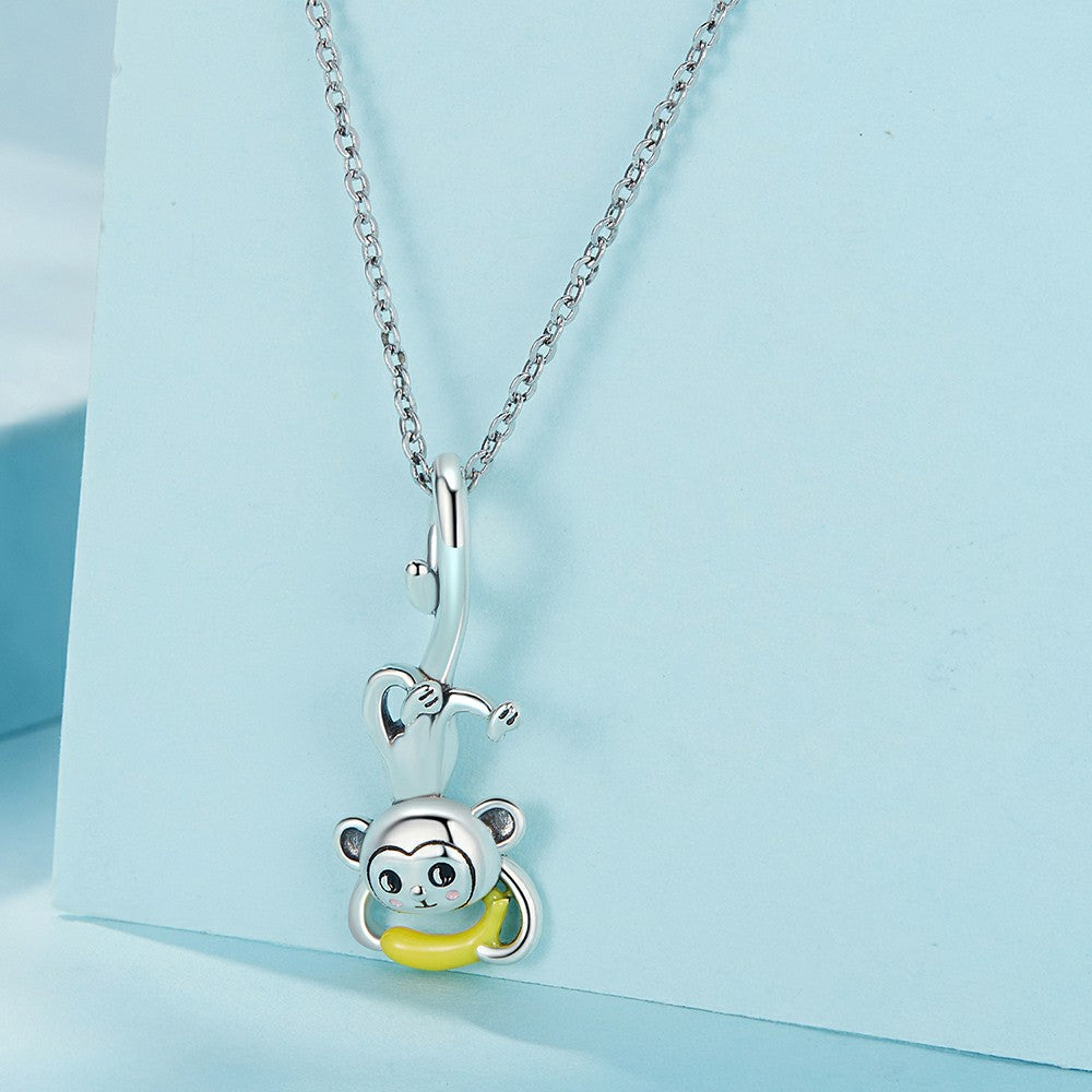 Monkey Dangle Charm Silver
