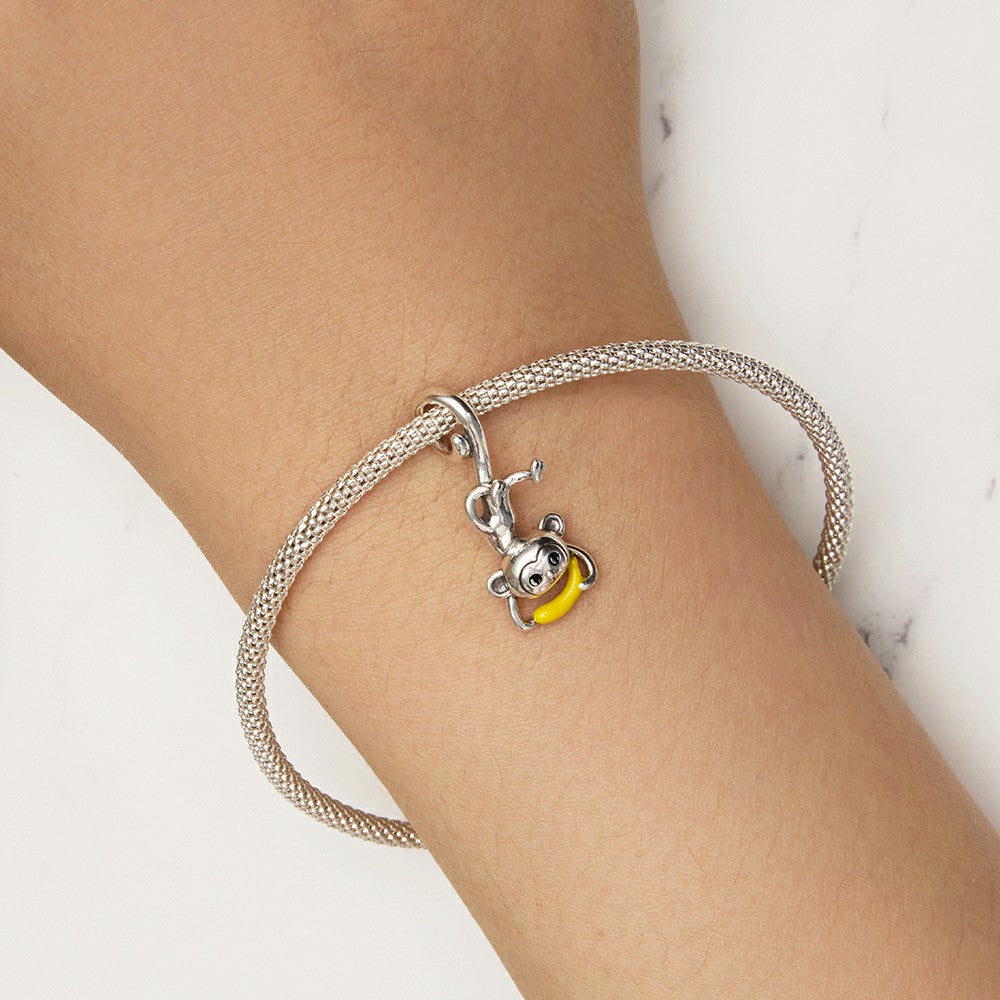 Monkey Dangle Charm Silver