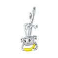 Monkey Dangle Charm Silver