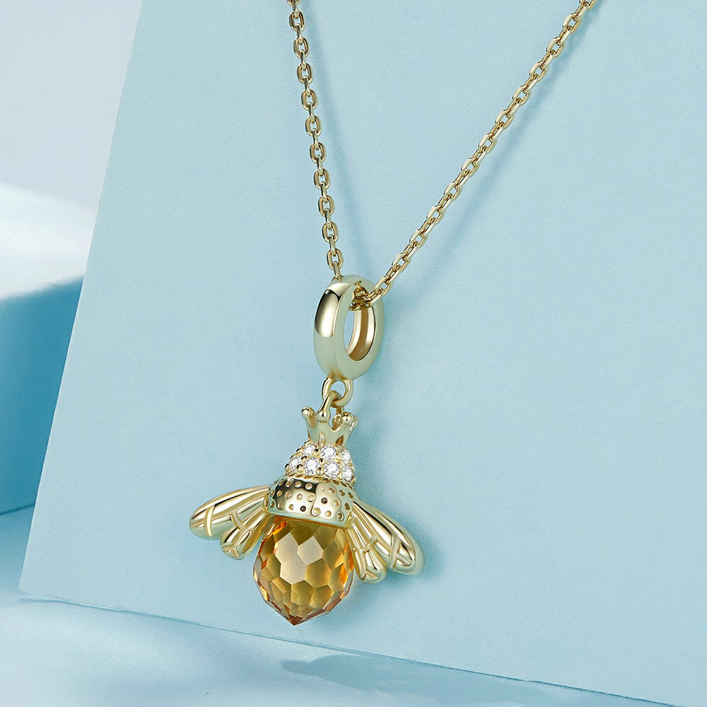 Bee Dangle Charm Silver